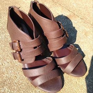Cato Brown Sandals Sz 8 Vegan Leather